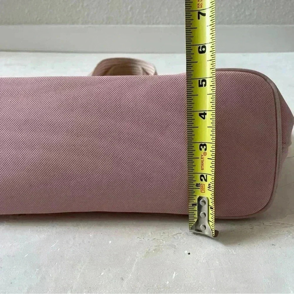 Lacoste PVC Tote Bag Baby Pink Canvas Handles Y2K Shoulder Bag Matching Wallet - Picture 16 of 16